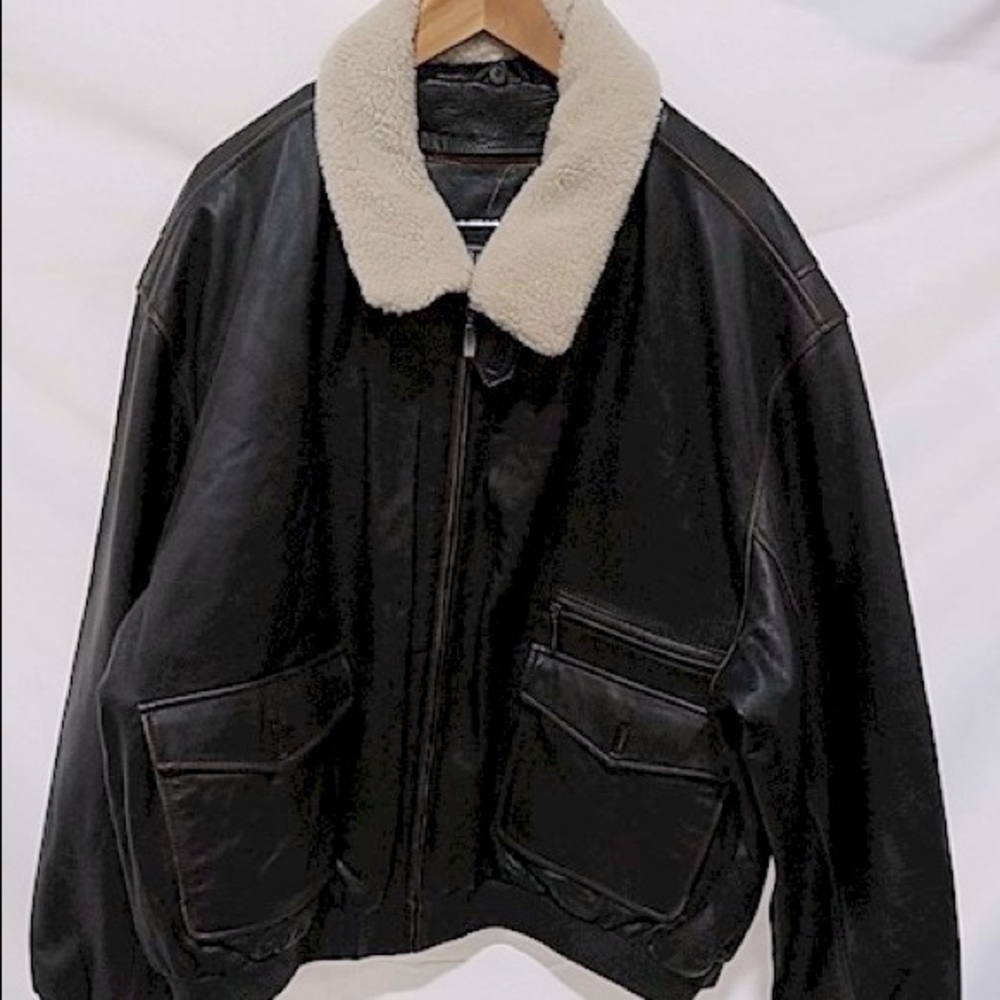 BGSD Leather Aviator-Style Jacket Men's Size 3XL